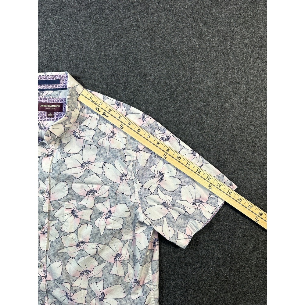 Johnston & Murphy Men's M Short Sleeve Button Down Shirt Floral - Picture 9 of 10